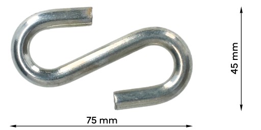 S konektor 8 mm Doplnkový spoj S 8 mm hákový konektor