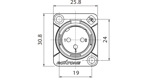XLR panelová zásuvka Roxtone RX3MD-BG