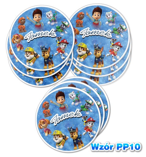 12ks Nálepky s názvom Paw Patrol 6,5cm