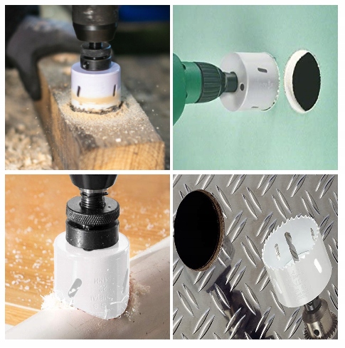 Dierovacia píla na drevo a kov, 16mm bimetalová korunka + sada HEX adaptérov
