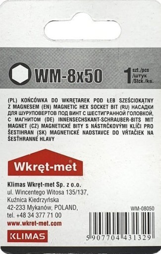 MAGNETICKÝ HROT SKRUTKOVAČOV PRE FARMÁROV M8x50