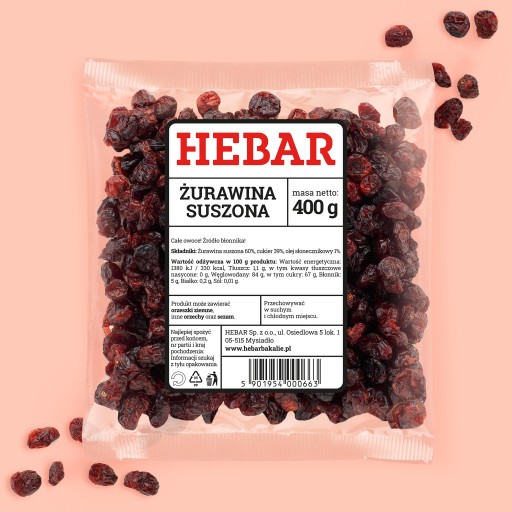Sušené brusnice CELÉ ovocie 400 g