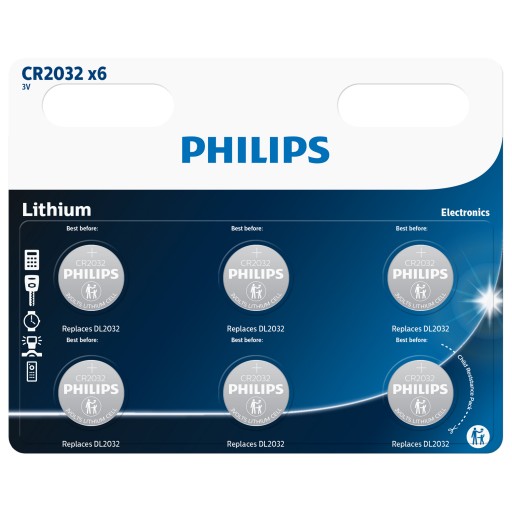 PHILIPS CR2032 3V lítiová batéria 6ks
