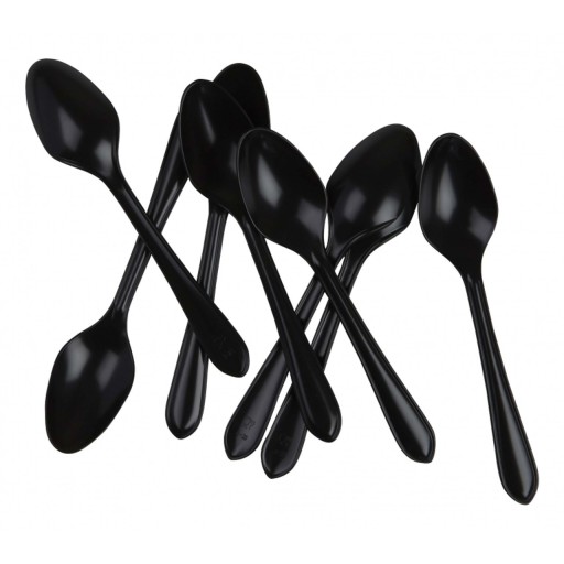 Plastové LYŽIČKY CUTLERY black finger food 50 ks