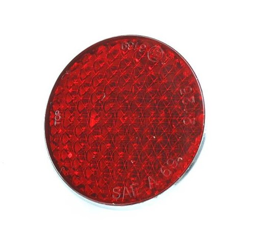 ZADNÝ ODRAZ okrúhly, červený, UNIVERZÁLNY, 57 MM