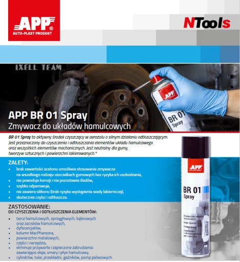 APP BR01 600ml Čistič na brzdové systémy, spojky a znečistené diely 710