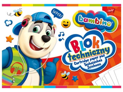 BAMBINO technický blok 10 bielych listov A4