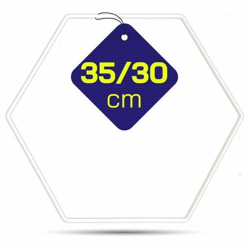 BIELY HEXAGON pre lapač snov pre makramé, 35 cm x 30 cm, kruh, kovový okraj