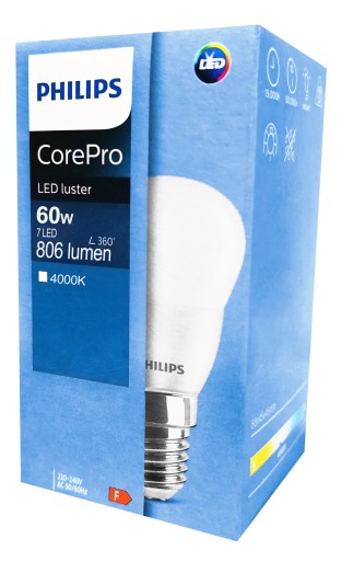 CorePro Lesk LED žiarovka P48 E27 7W 4000K 806lm Philips