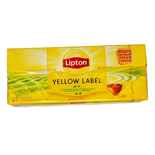 LIPTON YELLOW LABEL BLACK TEA 25ks DÁTUM: 30.04.2025