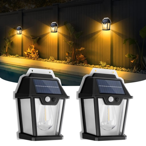 LED SOLÁRNE LAMPY VONKAJŠIE NÁSTENNÉ LAMPY SÚMRAK SNÍMAČ POHYBU