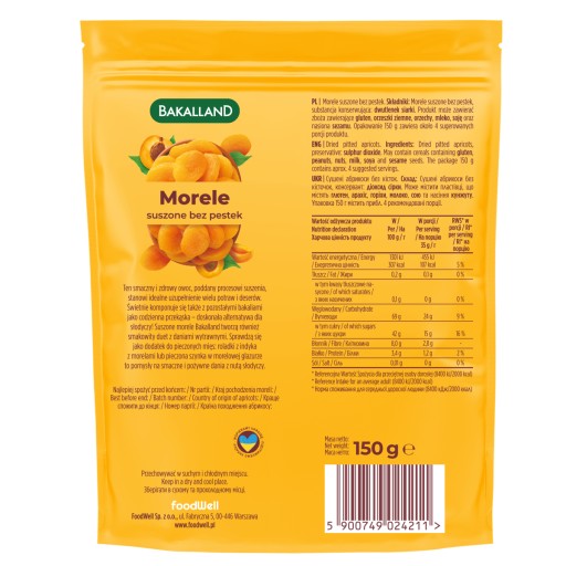 BAKALLAND Sušené marhule 150g