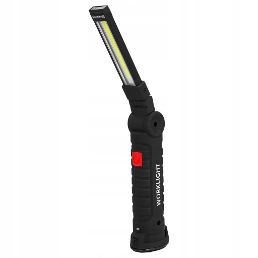 Dobíjacia LED dielenská baterka s COB magnetom, funkčné USB 5v1