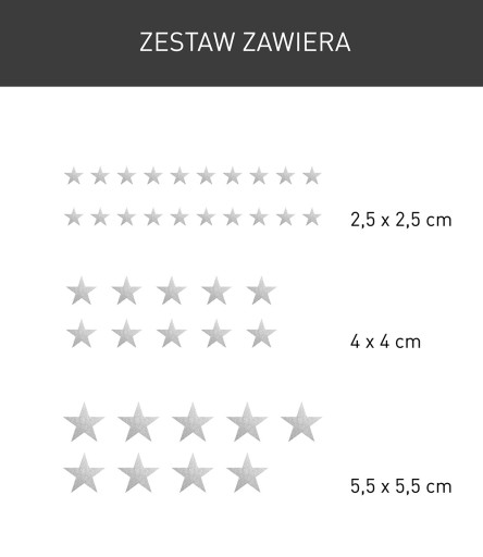 Samolepky na stenu zlaté alebo strieborné hviezdy 39 ks
