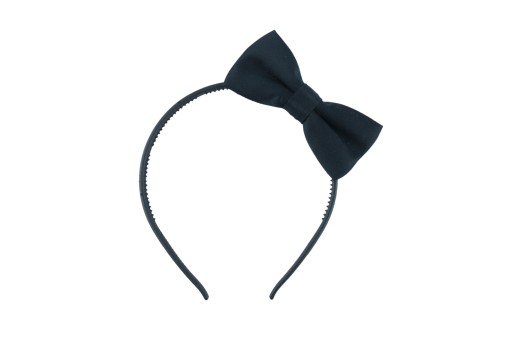 Čelenka s mašličkou, polomatná, elegantná, hladká, ČIERNA