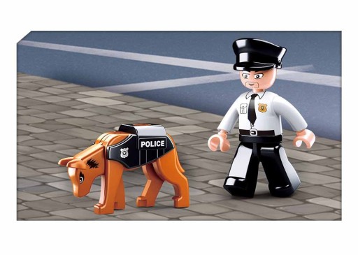 BLOCKI SLUBAN POLICAJNÉ AUTO + PSÍ POLICAJT 78 ELEMENTOV.