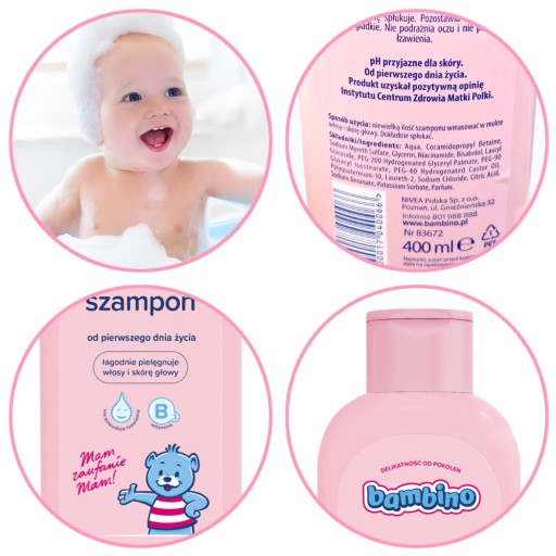 BAMBINO ŠAMPÓN NA VLASY pre dojčatá a deti 400 ml