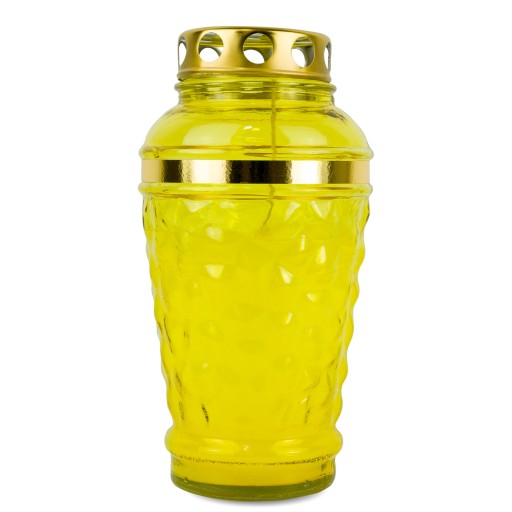 Sviečka liata sklenená 21 cm Žltá DP 25s Svetlá