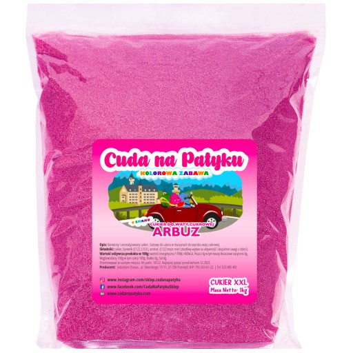 Farebný cukor do cukrovej vaty do stroja Ochutený VODNÝ MELÓN Vodný melón 1 KG