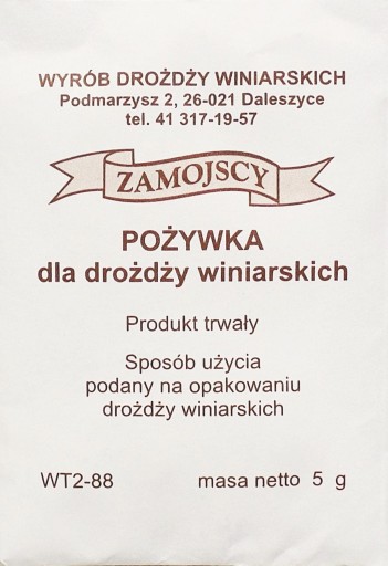Sada na biele vína Zamojski kvasnicová živina