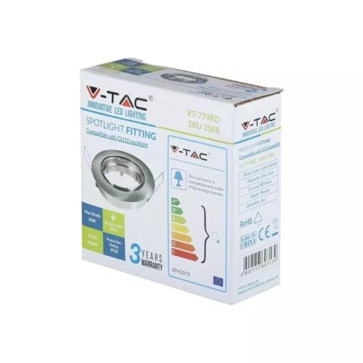 V-TAC GU10 Očko okrúhle pohyblivé Satin VT-779