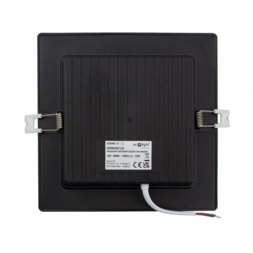 Plafon LED stropné svietidlo pod omietku Square Black 12W 17x17cm