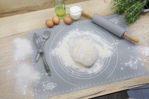 Kuchynský valček 38cm Silikónový ŠEDÝ OTOČNÝ VEĽKÝ valček
