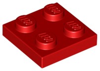 LEGO 3022 TANIER 2x2 červený NOVINKA (10g) 16 ks