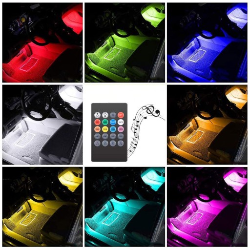 RGB LED OSVETLENIE DO INTERIÉRU AUTA PÁS KABÍNY + DIAĽKOVÉ OVLÁDANIE