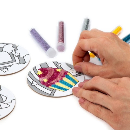 Kreatívna sada KIDEA GLITTER MUG PADS UNICORNS