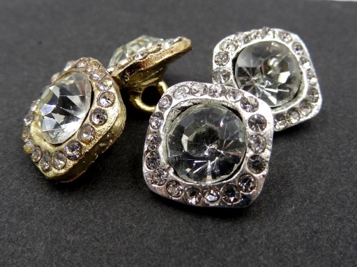 13mm Ozdobné gombíky 1ks STRIEBORNÉ zirkóny SILVER OZ17 0641