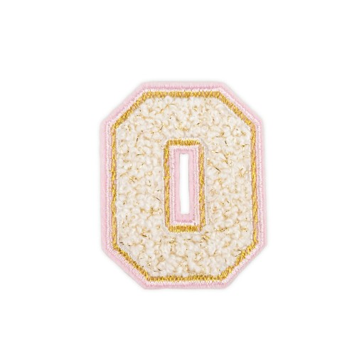 PATCH vyšívané PÍSMENO O, veľké biele nápisové písmo