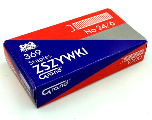 Sponky z pozinkovanej ocele Grand 24/6 1000 ks. x3 balíky