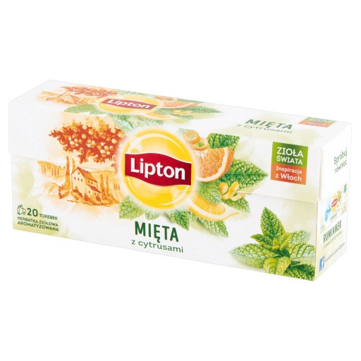 Lipton Herbs of the World bylinkový čaj Mäta s citrusom 20 vrecúšok 26g