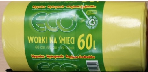 VRECKÁ NA ODPAD 60L 50KS VEĽMI ODOLNÁ ŽLTÁ FARBA