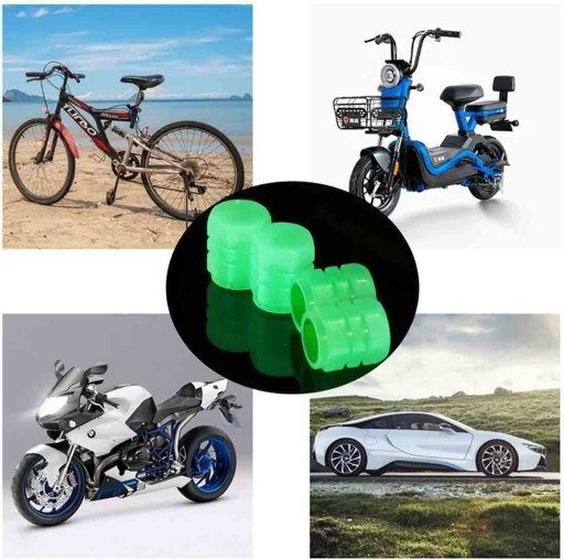 FLUORESCENČNÉ ŽIARIVÉ KLOBÁČKY VENTILOV PRE AUTOBICYKEL 2 ks