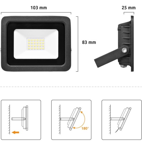 Halogénová lampa LED reflektor 20W studená biela PREMIUM