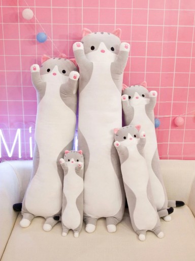 DLHÝ MASKOT MASKOT PLYŠOVÝ VANKÚŠ PRE MAČKU 50cm XXL