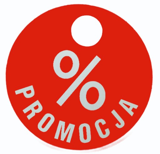 ŠTÍTOK TABUĽKA okrúhly TANIER AKCIA % 15 CM ČERVENÁ