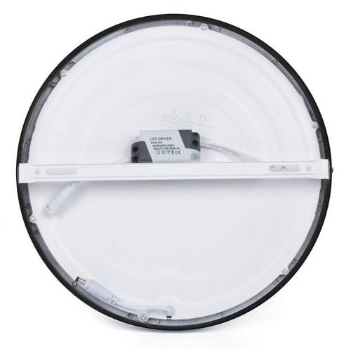 Okrúhle stropné svietidlo DOWNLIGHT, čierne, 12W, prisadené, 4K
