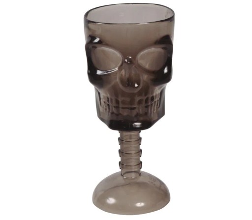 Halloweenska lebka sklo 18 cm