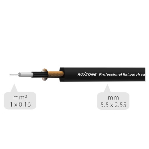 JACK Cable 6.3 PATCH KONEKTOR PRE PLOCHÉ GITAROVÉ EFEKTY ROXTONE 10cm