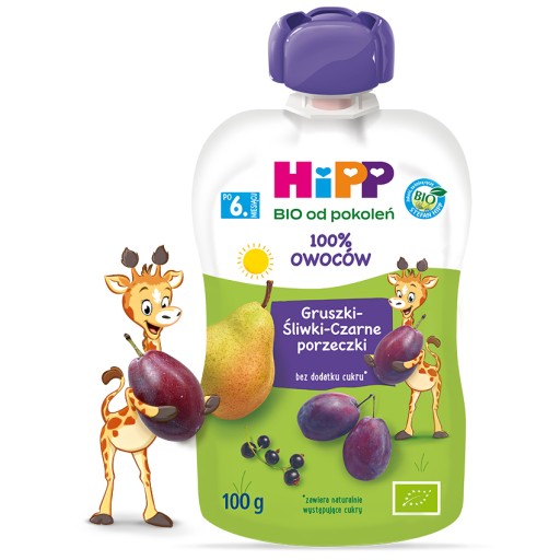 HiPP BIO Hruškovo-slivkovo-čierna ríbezľová pena 100g