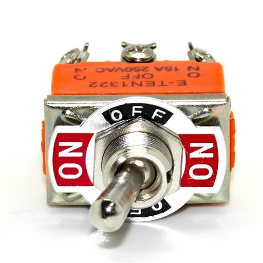 6 PIN ON OFF ON Prepínač do 250V 15A