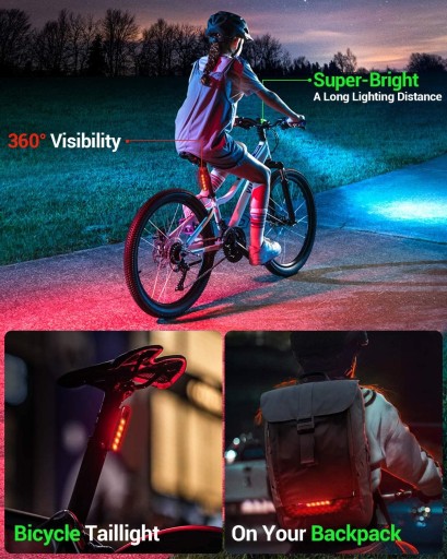 LED LAMPA NA BICYKEL PREDNÉ + ZADNÉ OSVETLENIE BICYKLA