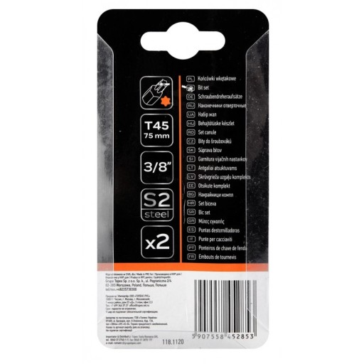 Bit TORX T45 x 75 mm, S2 x 2 ks, NEO 10-944
