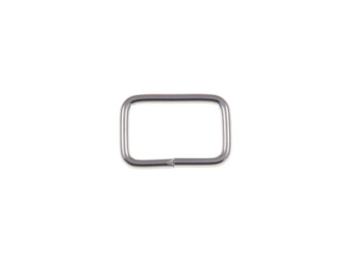 Kožený kovový rám 25/15/3 mm strieborný, 2 ks