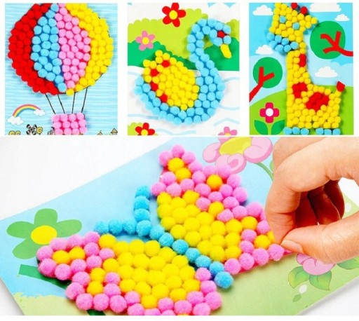 DEKORATÍVNE PLYŠOVÉ BAMBUĽKY DECOUPAGE BAMULKY MIX FAREB 1cm 160 ks