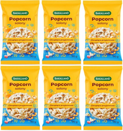 6x BAKALLANDSKÝ POPCORN SOLENÝ S MIKROVLNNÝM SOĽOM 90G