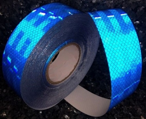 REFLEXNÁ PÁSKA SAMOLEPIACA FÓLIA MODRÁ PRIZMATICKÁ NÁLEPKA 5CM